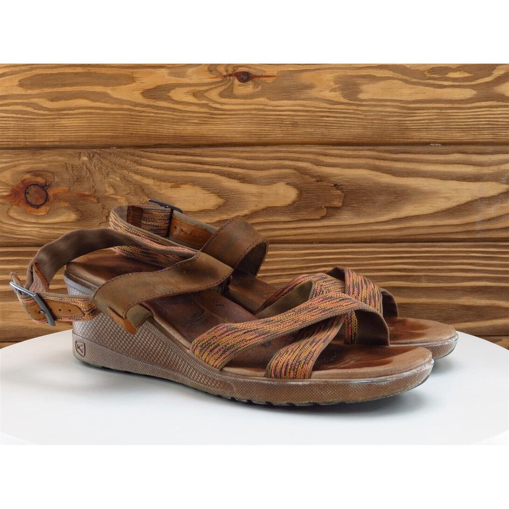 KEEN Size 8.5 M Women Sandal Ankle Strap Brown Fabric - Picture 4 of 10